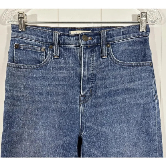 MADEWELL Womens Size 25 Medium Wash High Rise Classic Straight Leg Jeans - Picture 2 of 14